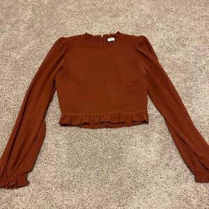 Wilfred Terracotta Long Sleeve Blouse
